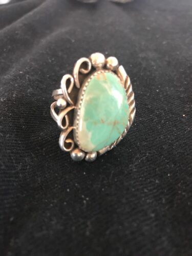 Navajo Turquoise Men's Ring | Sterling Silver | Sz 12.25 | Authentic Native American Handmade | 03474