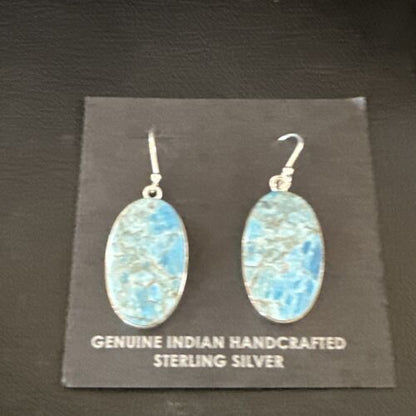 Blue Denim Lapis Dangle Earrings | Sterling Silver | 1" | 15795