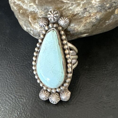 Women's Dry Creek Turquoise Ring | Navajo Sterling Silver | Sz 7 | 15895
