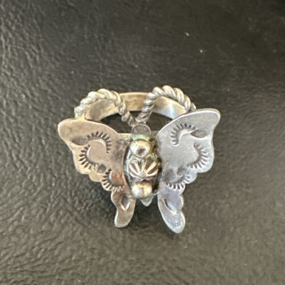 Navajo Sterling Silver Butterfly Ring | Sz 7 | Authentic Native American Handmade | 16976