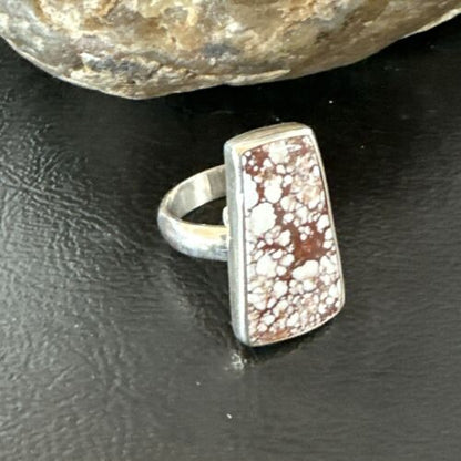 Men's & Women's Wild Horse Turquoise Navajo Ring | Sterling Silver | Sz 7 | Authentic Native American Handmade | 17350