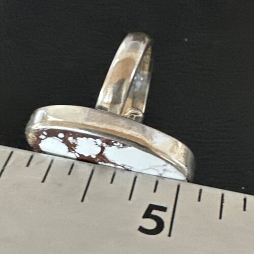Men's & Women's Wild Horse Turquoise Navajo Ring | Sterling Silver | Sz 7 | Authentic Native American Handmade | 17263