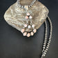 Navajo Pink Conch Cluster Pendant Necklace | Multi-Stone | Sterling Silver | Authentic Native American Handmade | 15167