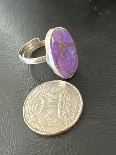 Adjustable Sterling Silver Purple Mojave Turquoise Ring | Sz 10 | 15612
