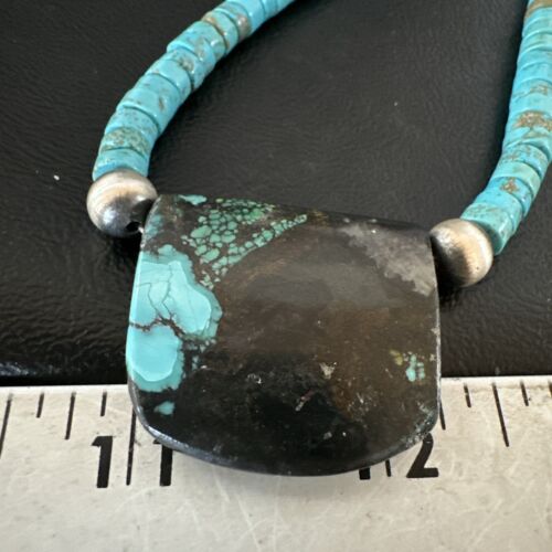 Navajo SpiderWeb Turquoise Heishi Pearls Necklace | Sterling Silver | 20" | 17030