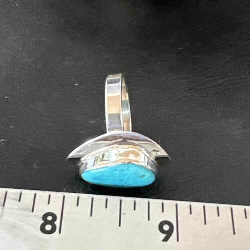Navajo Blue Kingman Turquoise Ring | Sterling Silver | Sz 10 | Authentic Native American Handmade | 16581