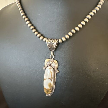 Navajo Wild Horse Necklace Pendant | Sterling Silver | Authentic Native American Handmade | 16986