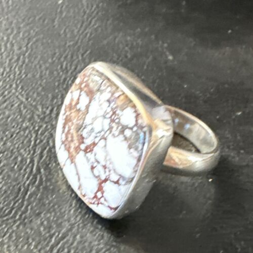 Women's Wild Horse Turquoise Ring | Navajo Sterling Silver | Sz 7 Adjustable | Authentic Native American Handmade | 15545