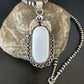 Navajo Pearls White Buffalo Turquoise Necklace Pendant | Sterling Silver | Authentic Native American Handmade | 15707