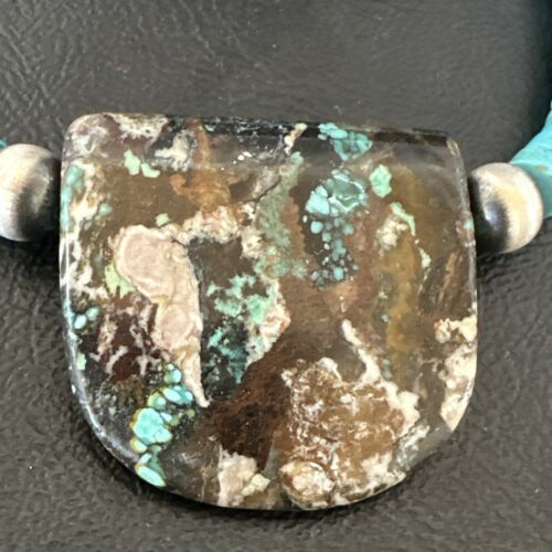 Navajo SpiderWeb Turquoise Heishi Pearls Necklace | Sterling Silver | 20" | Authentic Native American Handmade | 17095