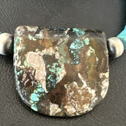 Navajo SpiderWeb Turquoise Heishi Pearls Necklace | Sterling Silver | 20" | Authentic Native American Handmade | 17095