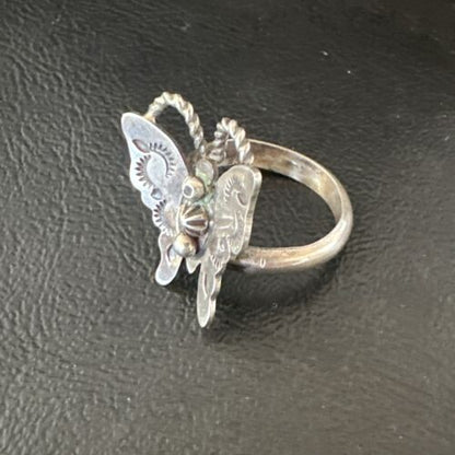 Navajo Sterling Silver Butterfly Ring | Sz 7 | Authentic Native American Handmade | 16976