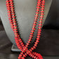 Navajo Red Coral Shell Bead Necklace | Sterling Silver | 30" | Authentic Native American Handmade | 15283