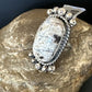 Men's Women's White Buffalo Turquoise Ring | Navajo Sterling Silver | Sz 9 | 13349