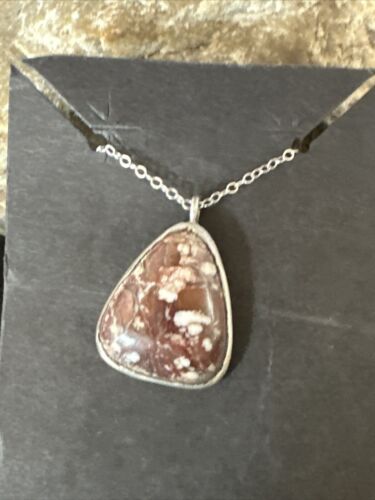 Navajo Wild Horse Turquoise Pendant Necklace | Sterling Silver | Authentic Native American Handmade | 4467
