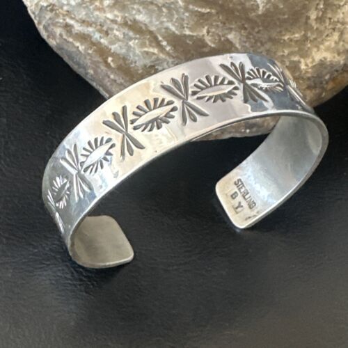 Navajo Stamped Cuff Bracelet | Sterling Silver | Authentic Native American Handmade | 16125