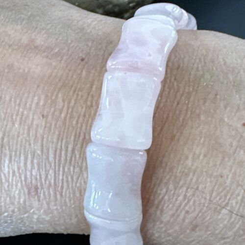 Navajo Pink Quartz Stretch Bracelet | Authentic Native American Handmade | 16945