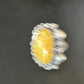 Navajo Yellow Bumble Bee Jasper Ring | Sterling Silver | Sz 9.5 | Authentic Native American Handmade | 14946