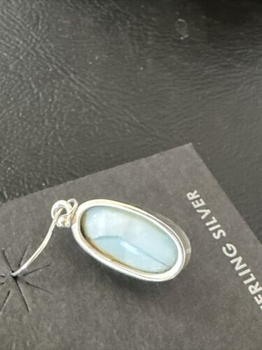 Navajo Blue Larimar Dangle Earrings | Sterling Silver | Authentic Native American Handmade | 17296 - Masha USA