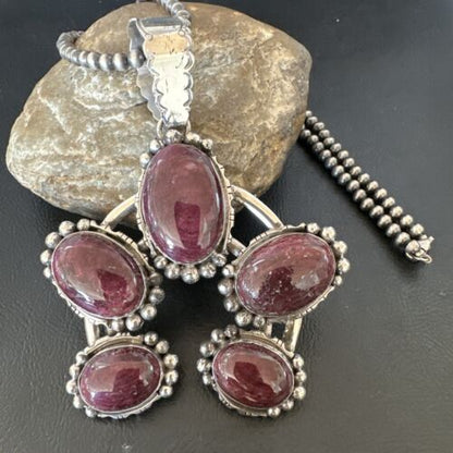 Navajo XL Purple Spiny Oyster Naja Pendant Necklace | Sterling Silver | 16100