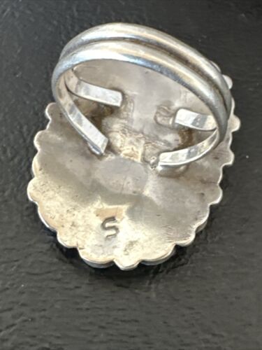 Navajo Blue Turquoise Cluster Ring | Authentic Native American Sterling Silver | Multi-Stone | Sz 10 | 16327