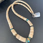 Authentic Navajo Sterling Silver & Turquoise Necklace | Native American Old Pawn Shell | 20" | 10683