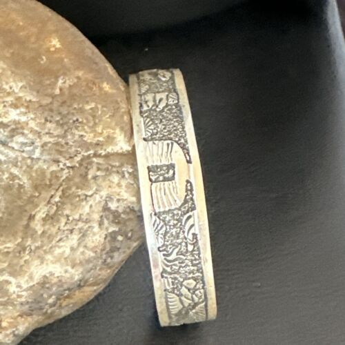 Navajo Stamped Cuff Bracelet | Sterling Silver | Authentic Native American Handmade | 16969