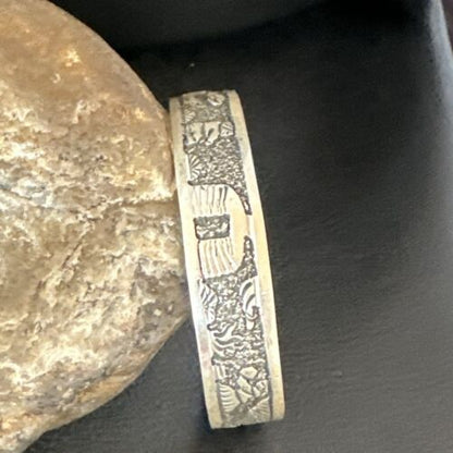 Navajo Stamped Cuff Bracelet | Sterling Silver | Authentic Native American Handmade | 16969
