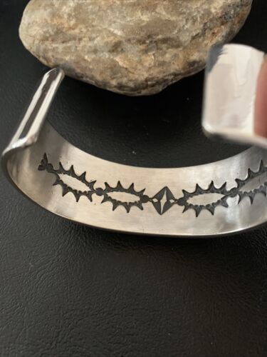 Navajo Blue Royston Turquoise 5 Stone Cuff Bracelet | Sterling Silver | Authentic Native American Handmade | 01383