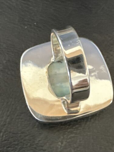 Navajo Blue Larimar Ring | Sterling Silver | Sz 9.5 | Authentic Native American Handmade | 17587