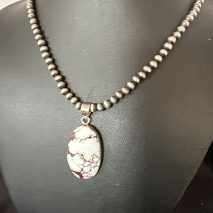 Navajo Wild Horse Necklace Pendant | Sterling Silver | Authentic Native American Handmade | 15719