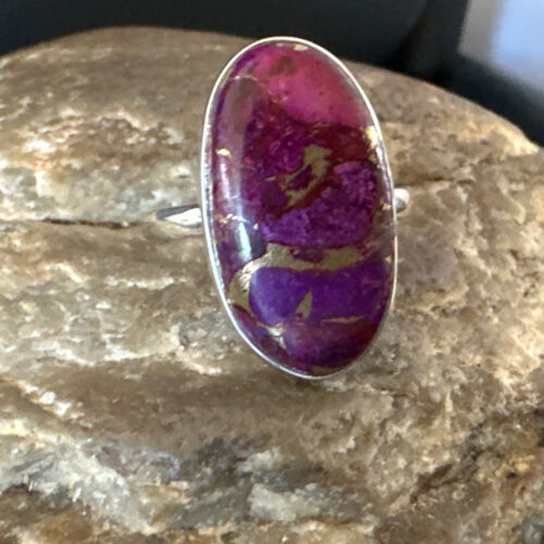 Southwestern Navajo Purple Mojave Turquoise Ring | Sterling Silver | Sz 10 | 15774