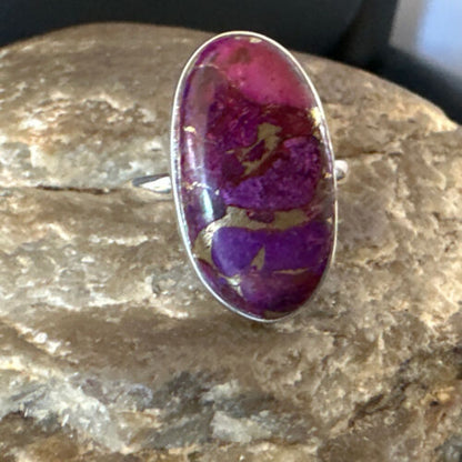 Southwestern Navajo Purple Mojave Turquoise Ring | Sterling Silver | Sz 10 | 15774