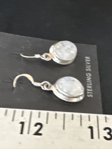 Navajo White Mother of Pearl Dangle Earrings | Sterling Silver | Authentic Native American Handmade | 15308