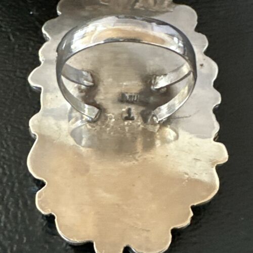 Navajo Spiderweb Turquoise Coral Cluster Ring | Authentic Native American Sterling Silver | Multi-Stone | Sz 10 | 17183