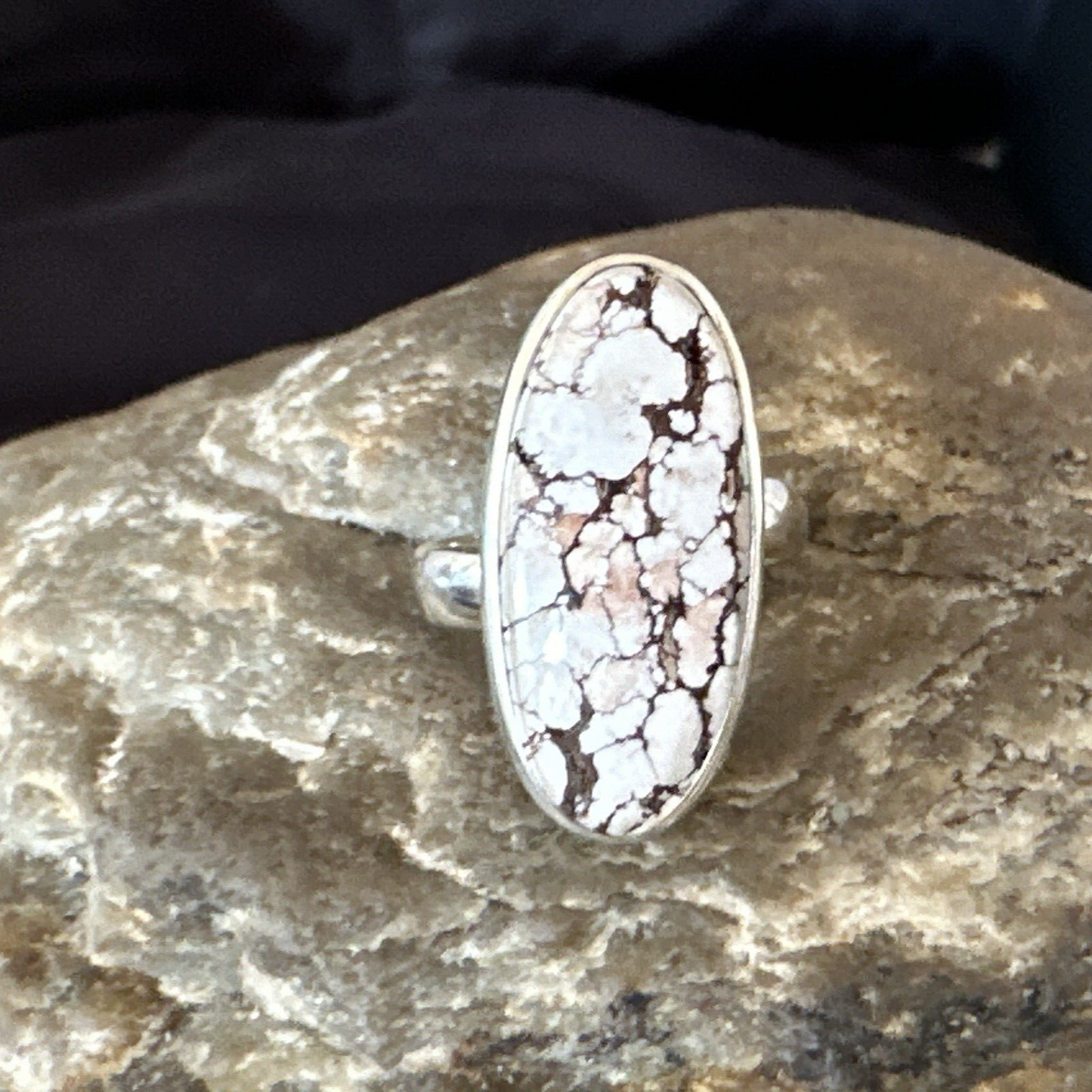 Navajo Wild Horse Turquoise Ring | Sterling Silver | Sz 7 | Authentic Native American Handmade | 17285
