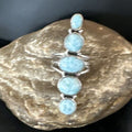 Navajo Blue Larimar Multi-Stone Ring | Authentic Native American Sterling Silver | Multi-Stone | Sz 8.5 | 16006