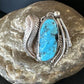 Old Pawn Men's Blue Kingman Turquoise Ring | Navajo Sterling Silver | Sz 10 | 15520