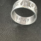 Men's Wide Band Thumb Ring | Navajo Stamped Sterling Silver | Sz 14 | Authentic Native American Handmade | 15127