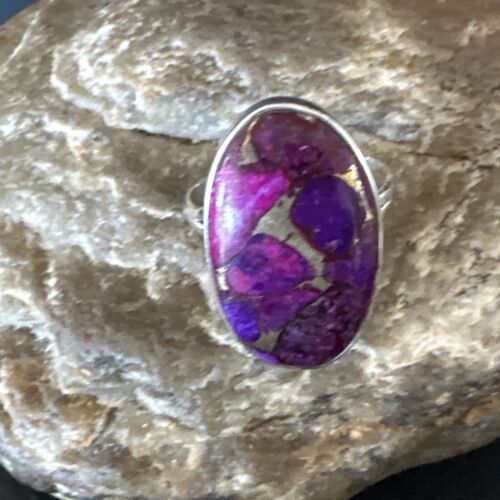 Southwestern Navajo Purple Mojave Turquoise Ring | Sterling Silver | Sz 10 | 15776