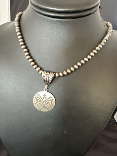 Hopi Man in the Maze Pendant | Sterling Silver Necklace | Authentic Native American Handmade | 16906
