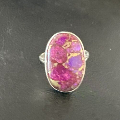 Southwestern Navajo Purple Mojave Turquoise Ring | Sterling Silver | Sz 10 | 15777