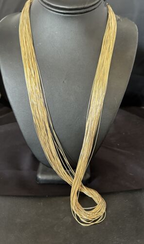 Gold Filled Heishi Tubes Necklace | 50 Strand | Liquid Sterling Silver | 30" | 17393