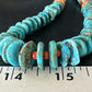 Navajo Blue Turquoise & Spiny Oyster Graduated Necklace | Sterling Silver | Authentic Native American | 28" | 14887