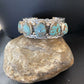 Navajo Blue #8 Turquoise Cuff Bracelet | Sterling Silver | 5 Stones | Authentic Native American Handmade | 1884