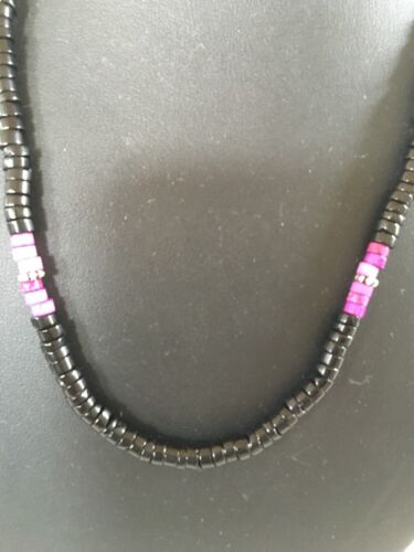 Men's Purple Onyx Necklace | Navajo Sterling Silver | Authentic Native American Handmade | 17" | 430