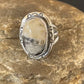 Navajo White Buffalo Turquoise Ring | Sterling Silver | Sz 6 | Authentic Native American Handmade | 10596