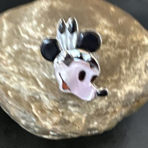 Collectible Disney Minnie Mouse USA Zuni Ring Inlay Sterling Silver Size 6 16751
