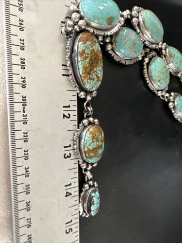Navajo Turquoise Lariat Necklace | Sterling Silver | Native American Handmade | 15270