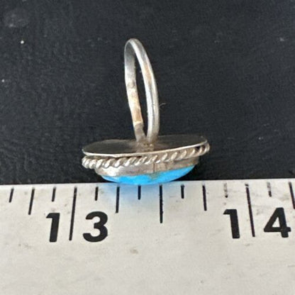 Southwestern Navajo Blue Turquoise Ring | Sterling Silver | Sz 3 | 15359